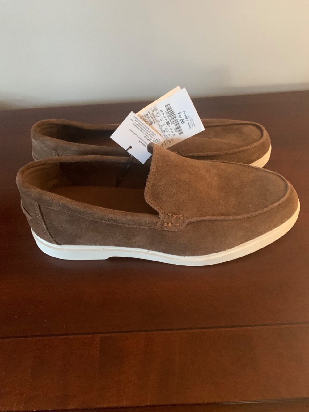ZARA Men’s Brown Suede Loafers Slip-On Shoes EU 43 New With Tags